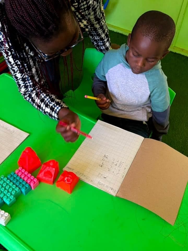 One-on-one writing practice with a teacher